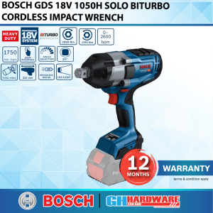 [ GH HARDWARE ] BOSCH GDS 18V 1050H BITURBO CORDLESS IMPACT WRENCH SOLO ( WITHOUT BATTERY AND CHARGER)