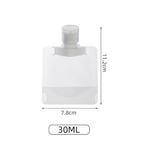 30ml/50ml/100ml Travel Refillable Empty Squeeze Pouch Leakproof Lotion Squeezable Bags Travel Packaging Bags Sample Bags