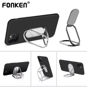 FONKEN Foldable Phone Ring Holder Magnetic Car Bracket Finger Mount Flexible 360 Degree Rotatable Stand Desktop Mobile Phone Holder