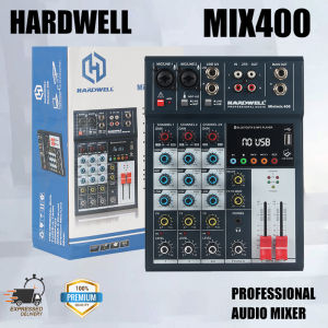 HARDWELL MIX400 เครื่องผสมมืออาชีพ มิกเซอร์ 4 ทางขนาดเล็ก รองรับการเชื่อมต่อ Bluetooth USB มิกเซอร์ผสมเสียง 4 ช่องแบบมืออาชีพ