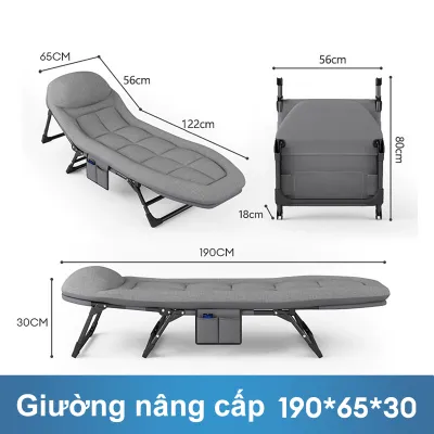 BMZAR Giường ngủ văn phòng Có Đệm gấp gọn | Không cần cài đặt | Giường ngủ trưa Khung thép tĩnh điện chịu lực 100kg