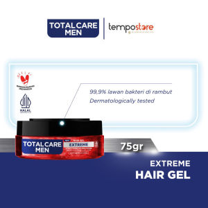 TOTAL CARE MEN Hair Gel | Gel Rambut Pria 75g | Medium Hard Extreme | Styling Look Minyak Pomade