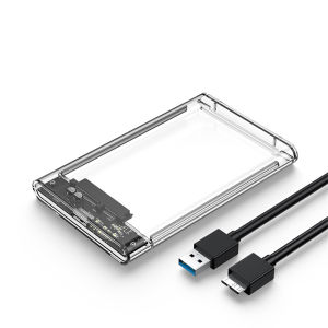Kebidumei กล่องใส่ฮาร์ดดิสก์แบบใสขนาด2.5นิ้วกล่องใส่ฮาร์ดดิสก์ SSD 3.0 SATA เป็น USB กล่องดิสก์ฮาร์ดไดรฟ์เสริมเคลื่อนที่รองรับ5Gbps