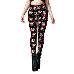 FEELCOOLSPORT New style yoga clothes digital printing clothes Christmas snowflake leggings European and American womens pants yoga pants