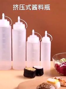 250ml 360ml 450ml 680ml Clear Plastic Squeeze Bottle Condiment Dispenser COD