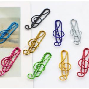 50Pcs Music Note Shape Paper Clip 40mm Small Metal Paperclip File Holder Clip Metal Bookmarks for Binding File Document