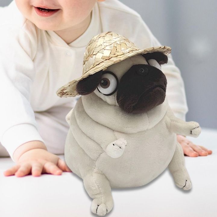 GGW Cute Children Gift Kids Toy Appease Doll Sleeping Mate Accompany Toy Stuffed Animal Room Decoration Elf Fat Pug Plush Toys Pug Dog Plush Doll Stuffed Toy Pug Dog Plush Toy