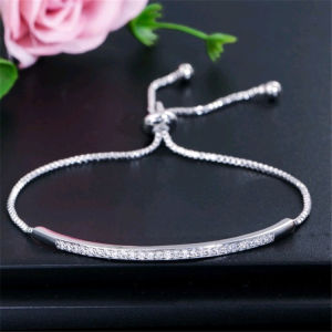 good 999 Fashionable and Creative Zircon Single Row Curved Adjustable Bracelet B34723