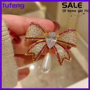 fufeng Khí Rhinestone Bowknot trâm cài cho phụ nữ cô gái thời trang tinh tế Corsage thanh lịch phù hợp với pins quần áo phụ kiện Quà Tặng