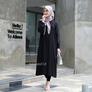 Bayleaf.id Camilla Basic Tunik Rayon / Tunik Busui Wanita / Midi Dress Tunik Rayon