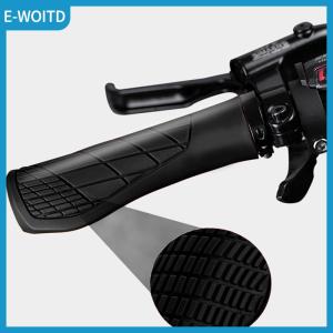 【E-WOITD】 1Pair Bicycle Grips Shockproof Bike Handlebar Cover Anti-Slip Lockable Grips Ergonomic Cycling Rubber Handle Grips
