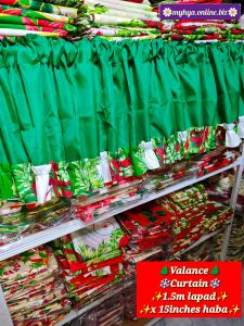 BRIGHT CHRISTMAS DESIGN window curtains MSP Valance for Window/ door Curtain hanging valance arko designs/ kurtina pangpasko