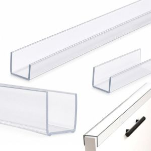 MIRELINA 1/2/4PCS PVC Furniture Edge Protector Transparent 45cm U Channel Edge Guard Cuttable Cabinet Door Protector Cabinet Door Edges