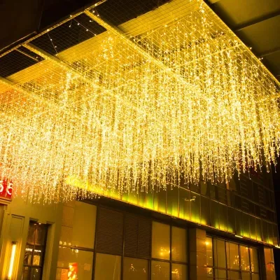 CBLUE LED Icicle String Lights Christmas Curtain Fairy Lights Garland Remote Outdoor Wedding Street Holiday Decor