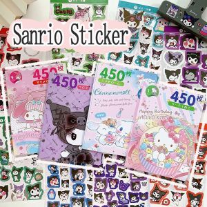 450pcs Set  Sanrio Sticker Book Cute Hello Kitty Cinnamoroll Kuromi  Kids Hand Account Decorative Sticker Stationery School Supplies