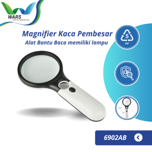 WARS Magnifier Kaca Pembesar Dengan Lampu Alat Bantu Baca
