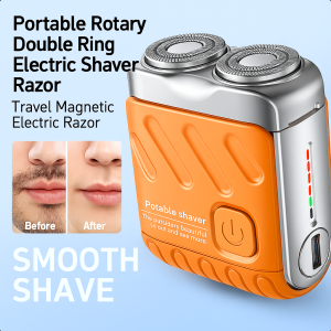 Rotary Dual-Ring Electric Shaver Razor Waterproof Portable  Type-C Rechargeable Mens Magnetic Electric Razor