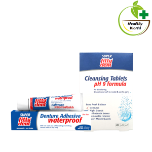 FITTYDENT Dentures Adhesive Cream 40G + Dentures Cleansing Tablet 36S Pack