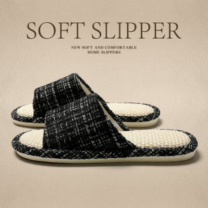 Breathable And Sweat-Absorbing Linen Slippers For Women Indoor Non-Slip And Odor-Resistant Japanese-Style All-Season Guest Cotton-Linen Slippers For Men