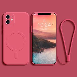 DDONG Magnetic Original Magsafe Wireless Charging Liquid Phone Case for iPhone 12 Pro Max Mini 8 Plus XS XR 11 Pro Max Cover