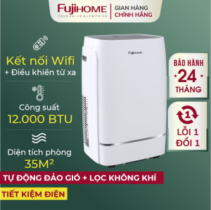 Điều hoà di động kiêm hút ẩm 10.000 BTU FUJIHOME dùng cho phòng 25m2 máy lạnh mini đứng di động có điều khiển từ xa không cần lắp đặt