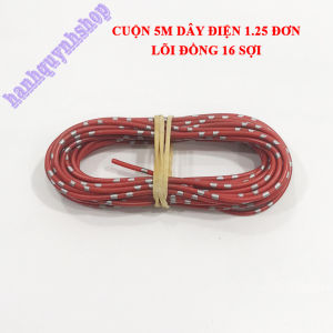 Cuộn 5m dây điện nhật 1.25 đơn lõi đồng 16 sợi 5 màu dây điện đơn