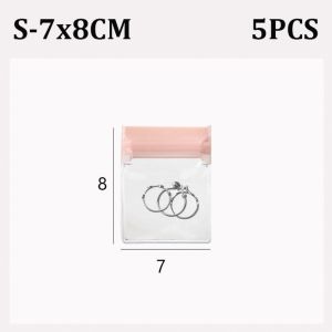 UNIITY 5Pcs Tự niêm phong Túi khóa đựng đồ trang sức Chống thấm nước Đóng băng Bao bì trang sức Có thể tái sử dụng Trong suốt Túi đựng đồ trang sức