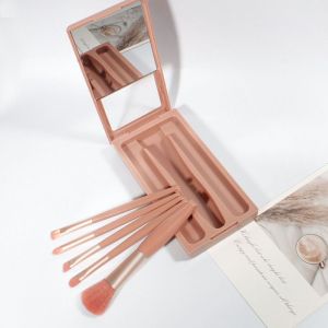 Murah Banget - Kuas Makeup 5 Pcs dengan Cermin / Brush Rias Wajah Mini Set