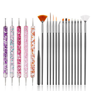 Nail Art Brush SetNail Double Ended Dotting Pen Liner Brushes Tools UV Gel Polish Painting Drawing Flower Liner Brushes Pen Manicure Nail Design Kit