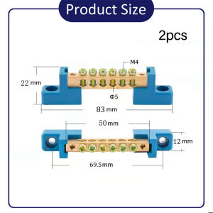 บัสบาร์ แพ็ค 2 ชิ้น บาร์กราวด์ บัสบาร์ เทอร์มินอลต่อสายไฟ เทอร์มินอลกราวด์