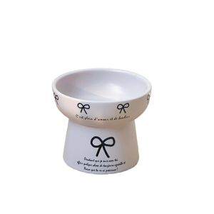 QEFEE Cute Cat Bowl Anti Tipping Ceramic Dog Food Feeding Basin Multi-use Non-slip Pet Drinking Feeder Neck Protection