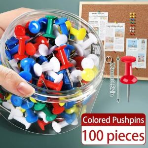 100Pcs Push PinsThumb Tacks for Bulletin BoardStick PinsCork Board Wall Hangings School Stationery Office Pins for Desk Organization