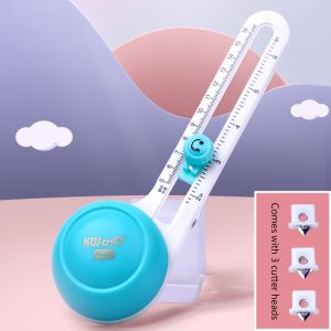 Pemotong Kertas Bulat Berputar Circular Paper Cutter Rotary Circle Cutter Manual Round Cutting Tool Paper Trimmer Scrapbooking Tool with Replace