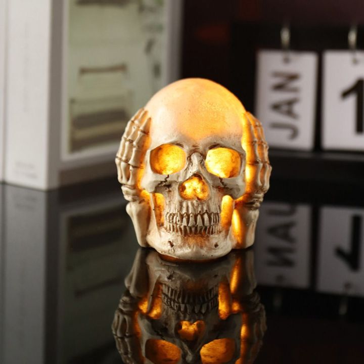 FDYRU Horror Props Skull Head Figurine Party Supplies Statue Skull ...