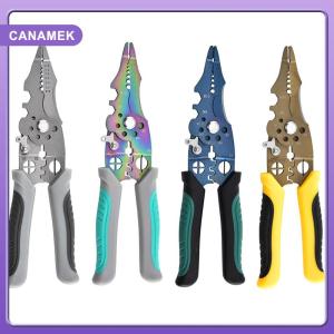 【CANAMEK】 Wire Stripper Decrustation Pliers Adjustable Electrical Wire Stripping Tool Non-slip Wire Stripper Crimper For Electrical Cable