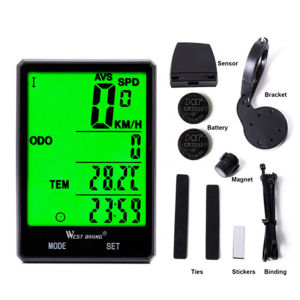 Wireless/Wired Bicycle Computer 2.8 Touch Screen Bike Speedometer Odometer Rainproof Stopwatch