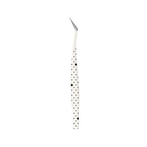 QFCF048511 Anti-static Curved Stickers Tweezers Cartoon Stainless Steel Lashes Extension Tweezer Multifunctional High Precision Eyelash Curler Miniature Scene Stickers