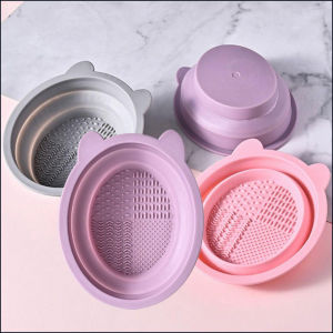Chậu gấp gọn mini bằng silicol Bát làm sạch cọ trang điểm FeradoI Phong cách Hàn Quốc Đơn giản dành cho nữ / bé gái
