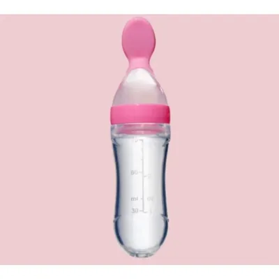 Baby Soft Spoon Feeding Tool Puree Feeder Baby Rice Paste Spoon Milk Bottle Baby Squeeze Silicone Feeder Supplementary