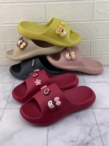 Fengrunjia New Cartoon Cute Thick-Soled Slippers For Women Fashionable Soft-Soled CoupleS Summer Outdoor Sandals For Men