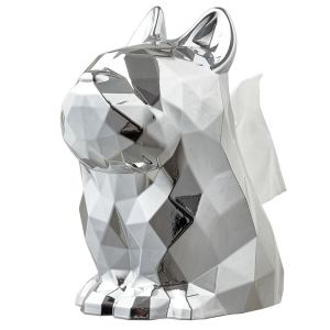 NTSITAR Creative Tissue Box Cartoon Dog Shape French Bulldog Napkin Container Holder Personality Ornament  Storage Box Living Room