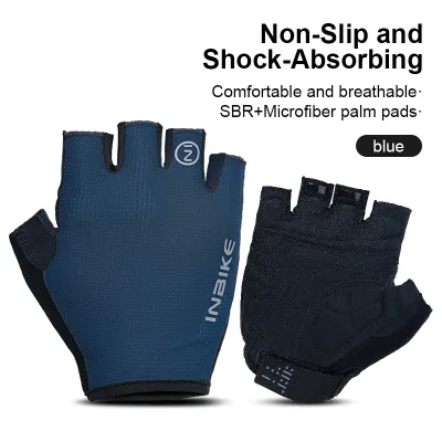 INBIKE xe đạp hở ngón găng tay chống trượt thoáng khí mùa hè chống sốc Găng tay xe đạp trên đường MTB thiết bị đi xe đạp cho nam
