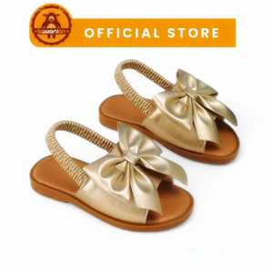 Sendal Anak Perempuan Model Pita Usia 3 - 5 Tahun Warna Gold
