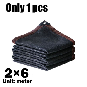 Black Sunshade Net PE Thickened and Densified Sunscreen Net Outdoor Solar Heat Insulation Patio Shading Net Densely Bordered and Perforated Light-Blocking Net