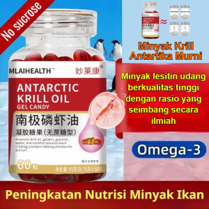 Kapsul Minyak Krill Antartika Astaxanthin Suplemen Omega 3 Mengandung Fosfolipid Baik Untuk Kesehatan Jantung Dan Sendi Bersifat Antioksidan Pelindung Suplemen Makanan Alami Cepat Diserap Aman