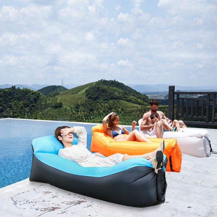 Inflatable Sleeping Bag Banana Bed Camping Music Festival Portable Folding Sofa Inflatable Lazy sofa with pillow Lazada PH