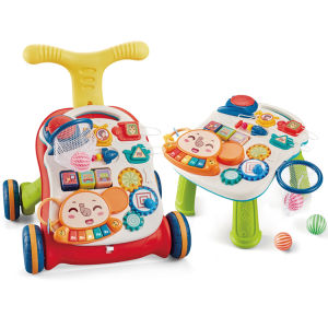 Multifunctional Baby Walker with Music & Educational Toy Push Walker Early Learning Toddler Walk Assistance