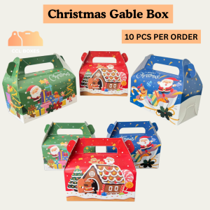 (10 PCS) Elegant Christmas Loot Bag For Pastry Cake Candies Chocolate Giveaways Gable Box