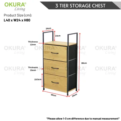 OKURA Storage Chest Drawers Cupboards Cabinet Wardrobe Living Room Furniture Rak Baju Almari Bedroom