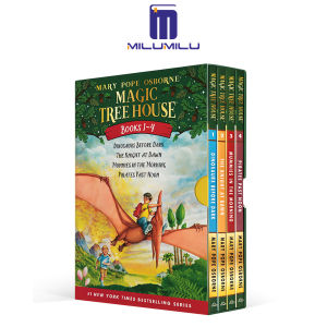 Magic Tree House Boxed Set Books 1-4: Dinosaurs Before Dark The Knight at Dawn Mummies in the Morning and Pirates Past Noon Paperback – Box set by Mary Pope Osborne Original English books